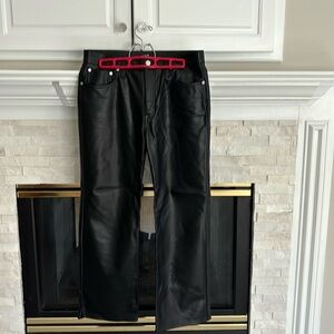 Jcrew black leather pants